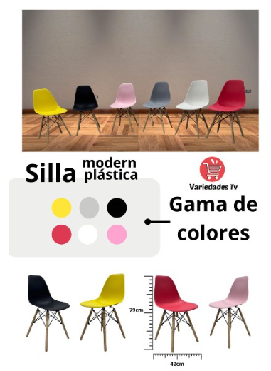 Miniatura 7 de Silla Moderna Plástica